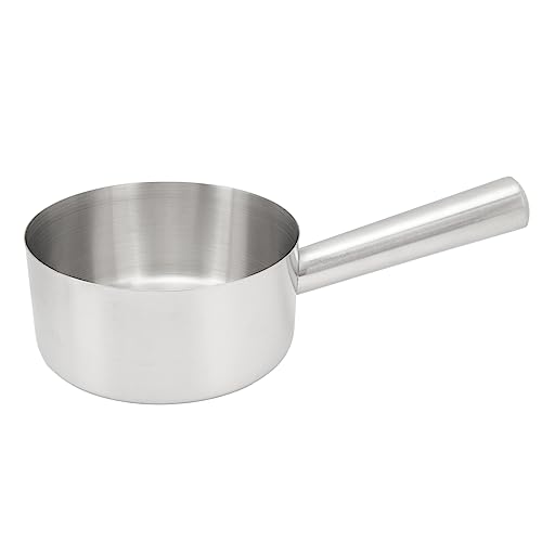 Nikou Edelstahl-Wasserschöpfkelle, mittlere Größe, 18,5 cm Durchmesser, langer Griff, Löffel zum Waschen von Gemüse, Küchenwasserschaufel, Wasserlöffel, Design von Nikou