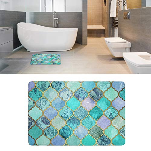 Nikou Geometrie-Druck, rutschfest, wasserabsorbierend, für Bad und Küche, 40 x 60 cm, rutschfeste Matte, schnelltrocknend, vielseitiges Design von Nikou