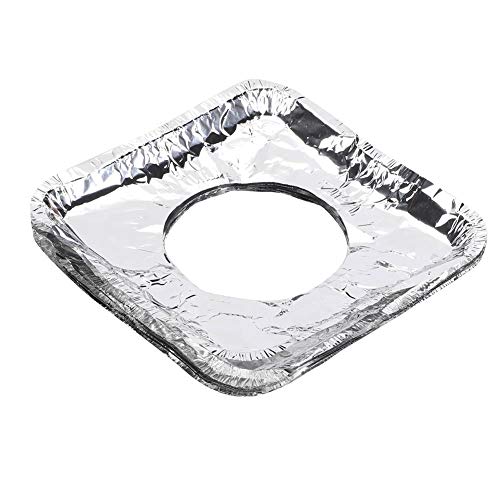 Nikou Große isolierte spritzwassergeschützte Öl-Ber, hochtemperaturbeständige Aluminiumfolienplatte, Ölspritzschutzblech, 10 Stück, Gasherd-Reinigungspad, fettdichtes Papier von Nikou