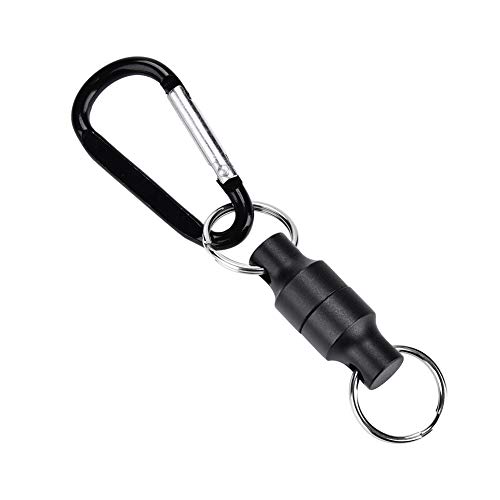 Nikou Lanyard Clip-Magnet Schnalle Fliegenfischen Magnet Net Release Clip Kleiderbügel Lanyard Clip(Single-Schwarz) von Nikou