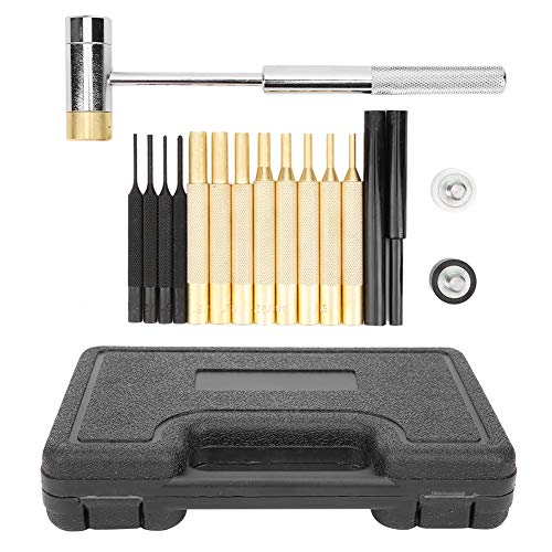 Nikou Punch Set, 17 Teiliges Spannstift Durchschlag Set Splintreibersatz Punch Fixed Pin Doppelkopf Hammer Messing Edelstahl Wartungswerkzeug Nikou Punch Set, 17 Teiliges Spannstift Durchschlag Set Splintreibersatz Punch Fixed Pin Doppelkopf Hammer Messing Edelstahl Wartungswerkzeug von Nikou