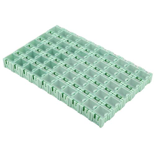 Nikou-SMT Aufbewahrungsbox, 50 Stück grüne SMT SMD Container Box Elektronische Komponenten Mini Aufbewahrungskoffer von Nikou