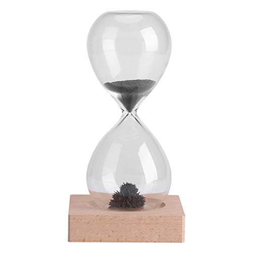 Nikou Sanduhr - Magnetischer Sand Timer Sanduhr Spielzeug Home Office Desktop Dekoration Dispaly Zeitassistent mit Holzsockel von Nikou