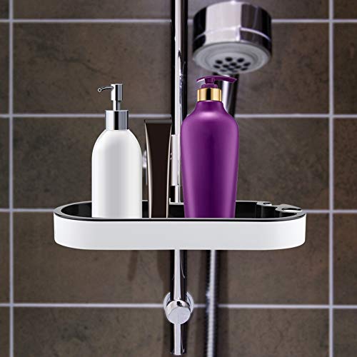 Nikou Verstellbares Regal für Shampoo und Seife, Badezimmer-Aufbewahrungsregal mit Duschkopfablage, multifunktionale Duschkopf-Aufbewahrung, einfache Installation, platzsparendes Design von Nikou