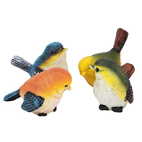 Nikou Vogel Dekoration - Outdoor Indoor Dekoration auf Rasen und Hof - Vogel Weihnachtsdekoration Craft Ornament Home Garden Decor Sehr niedlich - Echte Vögel Größe 4er Set von Nikou