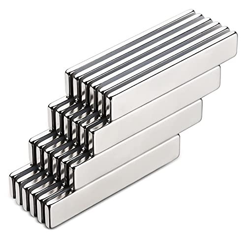 Stabmagnete 24 Stück Leistungsstarker Seltenerd-Magnet Starker Magnet 60 x 10 x 3 mm für Kühlschrank Wissenschaftliches Basteln von Nikou