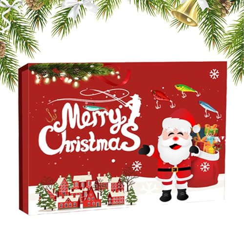 24 Tage Angel-Adventskalender | Weihnachten 24 Tage Countdown-Kalender Angelköder | Angelköder für Salzwasser und Süßwasser | Männer Erwachsene Ehemann Vater Großvater Freund Angler 24 Tage Angel-Adventskalender | Weihnachten 24 Tage Countdown-Kalender Angelköder | Angelköder für Salzwasser und Süßwasser | Männer Erwachsene Ehemann Vater Großvater Freund Angler von Niktule