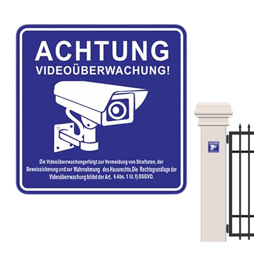 Achtung Videoüberwachung Schild, Aufkleber Videoüberwachung, Video-Beobachtungsschilder Für Den Außenbereich, Wasserdichte Kamera-Beobachtungsschilder, Sicherheitskamera-Schilder Für Den Außenbereich von Niktule