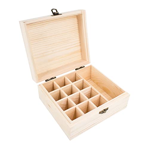 Aufbewahrungsbox für ätherische Öle, Aufbewahrungsbox für ätherische Öle, Aufbewahrungsbox für ätherische Öle, Aufbewahrungsbox aus Holz für 15 ml-Flaschen mit durchsichtiger Trennwand, Aufbewahrungsb von Niktule