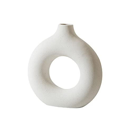 Donut-Vase, Keramikvase Für Pampasgras-Esstischdekorationen, Getrocknete Blumenvase, Ästhetische Raumdekoration, Künstliche Blumenvase, Dekorative Vasen Für Heimdekoration, Getrocknete Blumenvase von Niktule