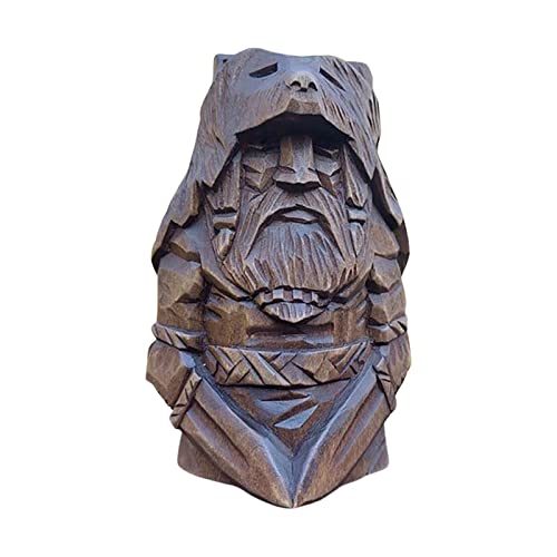 Harz Wikinger Statue Figur Barbar Wikinger Statue Odin Statue Kunstharz, für Innen- und Außendekoration, Barbar Wikinger Statue für Gartenbrunnen 10 × 3,5 cm/ 4 × 1,4 Zoll von Niktule
