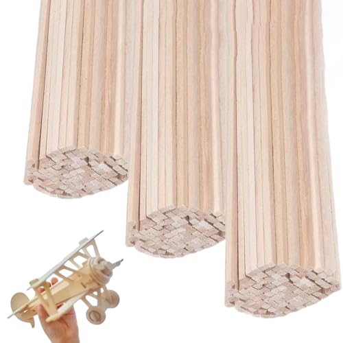 Holz Bastelstäbchen | 120 Stücke Holzstäbchen Bauspielzeug,30 cm Handgeschnitztes Material Rühr Misch Werkzeuge Für Kinder Schüler Kunstunterricht Schule Klassenraum von Niktule