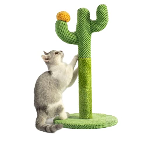 Katzenkratzbaum Katzenkratzbaum Sisalseil Katzenkratzbaum Kaktusform Kratzbaum Multifunktionales interaktives Katzenspielzeug mit Haarball für Indoor-Katzen Aller Rassen und Größen von Niktule