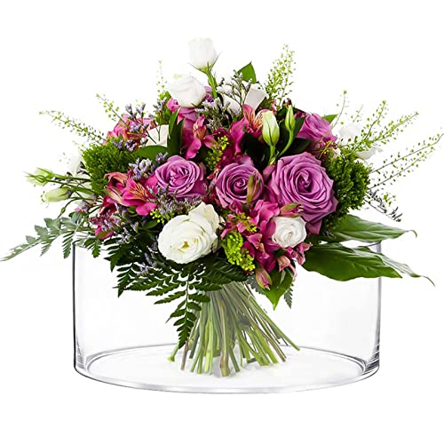 Klare Blumenvase - Klare Acryl-Vasen mit kurzem Zylinder für Dekoration | Dekorativer Blumenaufsatz für Esstisch, Moderne Vase für Hochzeiten, Heimdekoration Niktule von Niktule