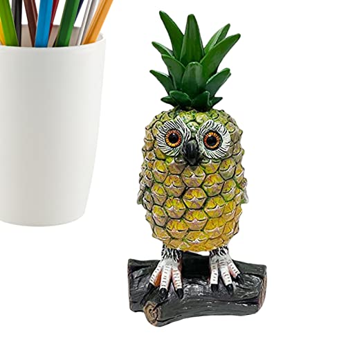 Niktule Ananas-Eule, Lustige Harz-Kunstfigur, Skulptur, Ananas-Eulen-Dekor, Schöne Eulenfiguren, Regale, Dekorationen für Zuhause, Büro, Wohnzimmer, Dekoration, Geschenke für Eulenliebhaber von Niktule