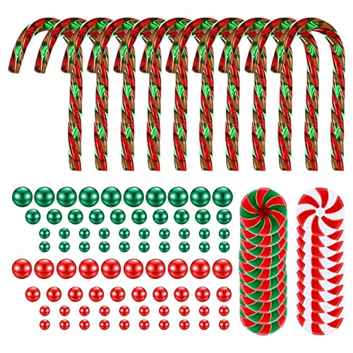 Niktule Candy Cane Vasenfüller - Weihnachtsschmuck Zuckerstange - Schwimmende Kerzen als Tafelaufsatz für die Tischdekoration im Ferienhaus, weihnachtliche Tafelaufsätze (106 Stück) von Niktule