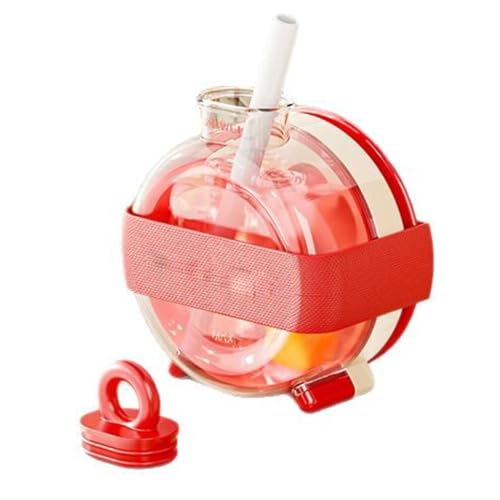 Niktule Eiswürfel Flasche | 300ml Auslaufsichere Flasche Mit Trinkhalm,Küchenutensil Für Indoor Outdoor Sommer Reisen Auto Camping Picknick Getränke von Niktule