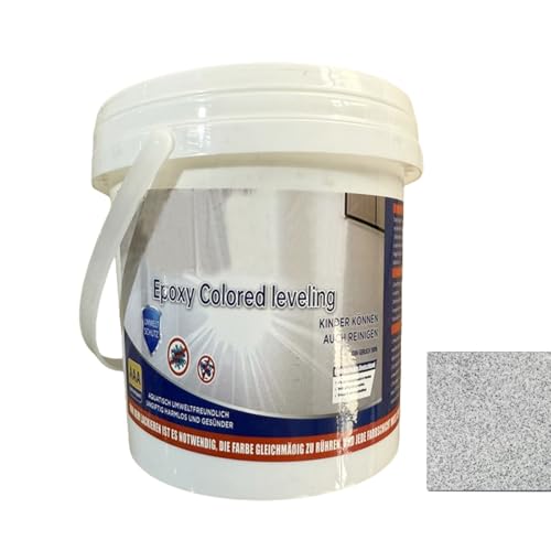 Niktule Epoxidharz Bodenfarbe Für Beton,Hochglanz Epoxid Bodenbeschichtung Mit Marmoreffekt - Wasserfest Selbstnivellierend Rutschhemmend Wasserbasiert Für Innen-/Außenbereich Terrasse Fliesen von Niktule