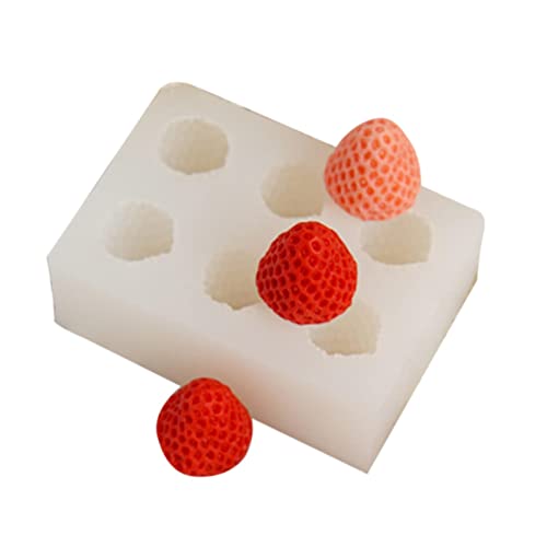 Erdbeerform – 3D-Erdbeer-Silikonformen – Eisform in Fruchtform, leicht zu entformen, DIY-Handwerk für Seifenkerzen von Niktule