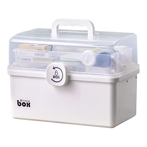 Niktule Erste-Hilfe-| Tragbarer Aufbewahrungsbox-Container - Tragbare Medizin-Aufbewahrungsbox mit Griff, Organizer für Familienmedizin von Niktule