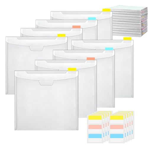 Niktule Scrapbook-Papier-Organizer, Scrapbook-Papieraufbewahrung, transparent | 12 x 12 Scrapbook-Halter zur Aufbewahrung mit selbstklebenden Registerlaschen,Aufbewahrungsorganisatoren für von Niktule