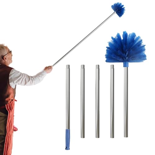 Niktule Spinnennetzbürste mit Stange,spinnenwebenentferner,Langlebige, ausziehbare Spinnwebenbürste mit langem Stab,Staubwedel mit langem Griff für Decke,Ventilator,Möbelstaub,Reinigungsmittel von Niktule