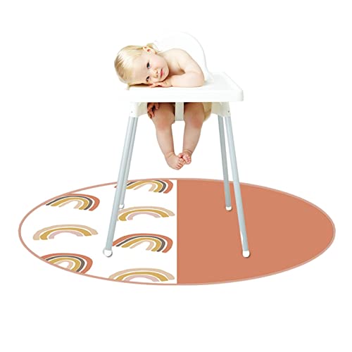 Niktule Splat Mat für unter Hochstuhl - Waschbare Bodenspiel Picknickmatten Tischdecken, Tragbare Spill Mat, Wasserdichter Rutschfester Bodenschutz für Babys, Kinder, 51 Zoll von Niktule