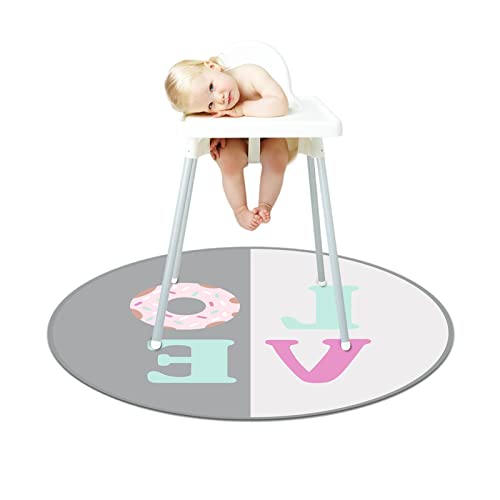 Niktule Splat Mat für unter Hochstuhl - Waschbare Bodenspiel Picknickmatten Tischdecken, Tragbare Spill Mat, Wasserdichter Rutschfester Bodenschutz für Babys, Kinder, 51 Zoll von Niktule