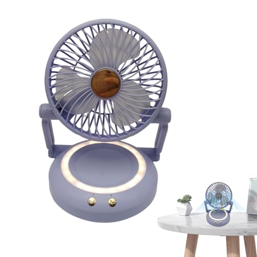 Niktule Tischventilator | Handlicher Ventilator für den Schreibtisch - Wiederaufladbar Klappbar Schwenkend Luftkühler Für Kinder Frauen Schreibtisch Wohnung Schlafzimmer Camping Reisen von Niktule