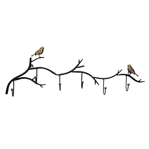 Niktule Vogel am Asthaken,Vögel auf Ast Wandmontierter Kleiderbügel | Dekorative Bauernkleiderhaken für Handtücher, Mützen, Schals von Niktule