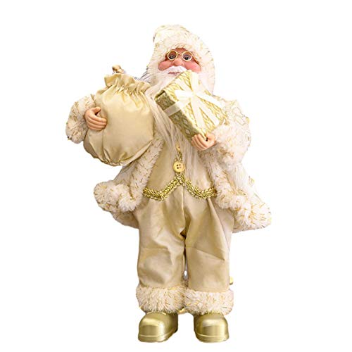 Niktule Weihnachtsmann Weihnachtsmänner Figur | Tragbare Traditionelle Deluxe Santa Claus Puppe,Weihnachtsdekoration 30cm von Niktule