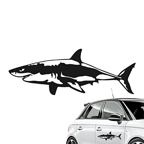 Weißer Hai Auto Aufkleber | Meerestier-Aufkleber,Autofenster-Stoßstange, wasserdicht, UV-beständig, Meereslebewesen, weißer Cartoon-Aufkleber für LKW Niktule von Niktule