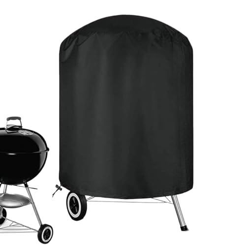 Outdoor Grillabdeckung | Grillhülle Wasserdicht,Runde Grillhaube Mit Robuster Schwarzstoff-Abdeckung Für Outdoor Terrasse Camping Picknick von Niktule