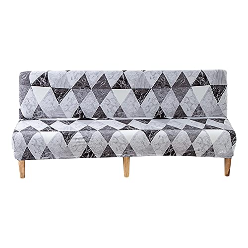 Stretch Schlafsofabezug, Schlafsofabezug Polyester Spandex Stretch Futon Schonbezug, klappbare armlose Sofaschutzbezüge, Sofabezug ohne Armlehne, Spandex bedruckt waschbar Sofabezug von Niktule