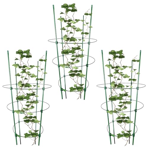 Tomato Cage - Stabiler Tomaten Rankhilfe-Set - 3 Stück Pflanzenstützen Aus Stahl, Verstellbare Kletterhilfe Für Obstblumen Gemüse Rankgewächse Im Garten Und Topf von Niktule