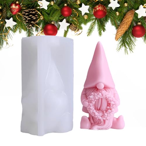 Wichtel Silikonform,silikon gießform wichtel Weihnachtszwerg-Silikonform,DIY Weihnachtsmann-Kerzenformen aus Silikon, Weihnachtsbaum-Kerzenherstellungsformen für Eisform,Heim und Partydekoration von Niktule