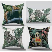 Außenlumbar Kissenbezug| Wild Animal Print Kissenhülle| Sunbrella Kissen| Wilde Natur Dekor| Zebra Leopard Elefant Kissen von NileArtDesign