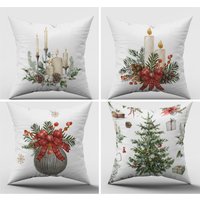 Weihnachtlicher Kissenbezug| Winterkissen| Kerzenständer Dekoration| Winter Baumkissen| Weihnachtsbaum Dekor| Trend Kissen Doppelseitiges von NileArtDesign