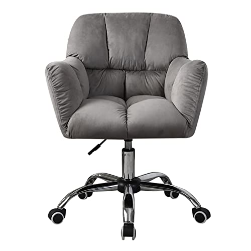 NileMAll Leichter, höhenverstellbarer Luxus-Home-Office-Stuhl, moderner Samt-ergonomischer Drehstuhl mit mittlerer Rückenlehne, Computer-Schminkstuhl von NileMAll