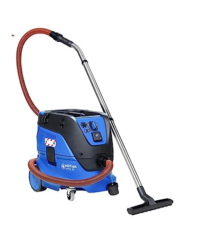 Nilfisk Sicherheitssauger ATTIX 33-2H PC 220-240V 50/60HZ EU ASBES (Gewicht: 14,5 kg, Max. Behältervolumen: 30 Liter, InfiniClean, Adapterplatte, Trolleygriff) 107412183, Schwarz/Blau von Nilfisk