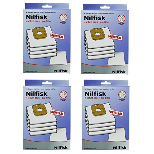 Original Nilfisk Power P10 P20 P40 Allergy PW10 PW20 Staubsaugerbeutel + Filter (4 Packungen) von Nilfisk