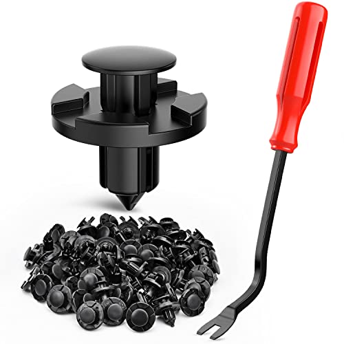100 Clips de Nailon para Guardabarros de Parachoques OEM reemplaza a Nissan: 01553-093210 8 mm, 1 removedor de Cierre von Nilight