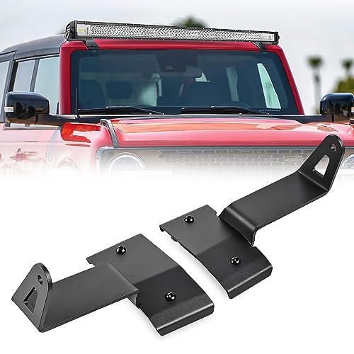 Nilight 2 x 127 cm LED-Lichtleisten-Montage-Halterung, über Windschutzscheiben-Montage-Set für 2021 2022 2023 Ford Bronco 2/4-Türer, 2 Jahre Garantie (1 Paar, schwarz) von Nilight