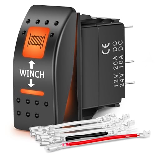 Nilight UTV Winch Rocker Switch Momentary On Off On 7 PIN DPDT LED Light Bar Switches with Orange Backlit 12V 24V Toggle Switches with Jumper Wires Set for ATVs UTVs Cars Trucks RVs Nilight UTV Winch Rocker Switch Momentary On Off On 7 PIN DPDT LED Light Bar Switches with Orange Backlit 12V 24V Toggle Switches with Jumper Wires Set for ATVs UTVs Cars Trucks RVs von Nilight