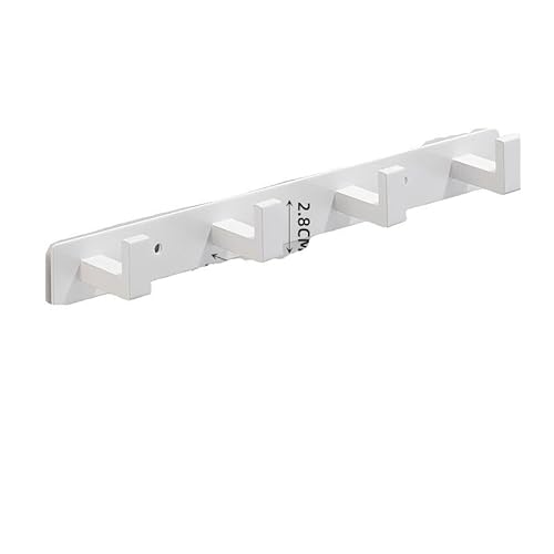 Nilioyul Kleiderhaken Wand, 2 Stück Garderobenhaken mit 4 Haken, Hakenleiste zum Schrauben für Jacken, Hüte, Taschen im Flur, Badezimmer oder Schlafzimmer (Weiß) von Nilioyul