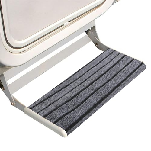 Nilioyul Wohnmobil Trittstufen Fußmatte rutschfeste Verstellbare Teppich Fußmatten für Trittstufe mit Schnallenverschluss Camping Trittstufen Matte Wohnmobil Zubehör（Grau） von Nilioyul