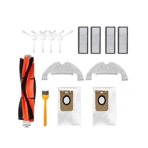 Kompatibel mit Dreame Bot D10 Plus / RLS3D / Z10 Pro / L10 Plus Roboter-Staubsauger, Rollen-Seitenbürste, HEPA-Filter, Wischtuch, Staubbeutel, Zubehör(Set4) von Nilnyvda