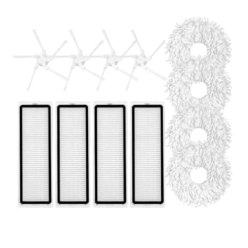 Kompatibel mit Dreame Bot W10 Roboterstaubsauger-Ersatzteile RLS5C Hauptseitenbürste Hepa-Filter Mopptücher Lappen(Set C) von Nilnyvda