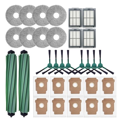 Kompatibel mit IRobot Roomba Plus 405 Combo / 505 Combo Roboterstaubsauger Ersatzteile Hauptseitenbürsten Mopptücher Filter Staubbeutel Zubehör(Dark Khaki) von Nilnyvda