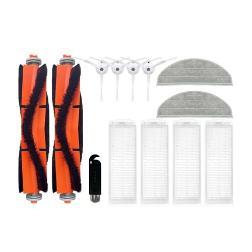 Kompatibel mit ZACO M1S Roboter-Staubsauger, Ersatzteil-Zubehör, Hauptseitenbürste, Hepa-Filter, Wischpad(Set D) von Nilnyvda